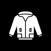 chaqueta glifo invertido icono diseño vector