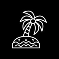 Palm Tree Line Inverted Icon Design vector