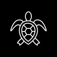 Sea Turtle Line Inverted Icon Design vector