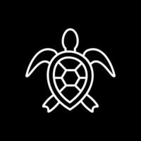 Sea Turtle Line Inverted Icon Design vector