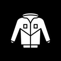 chaqueta glifo invertido icono diseño vector