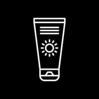 Sun Cream Line Inverted Icon Design vector