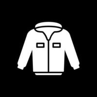 Jacket Glyph Inverted Icon Design vector