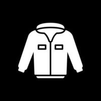 chaqueta glifo invertido icono diseño vector