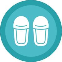 Slippers Glyph Due Circle Icon Design vector
