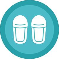 Slippers Glyph Due Circle Icon Design vector