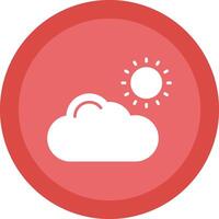 Cloud Glyph Due Circle Icon Design vector