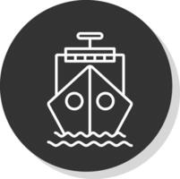 Ship Glyph Due Circle Icon Design vector