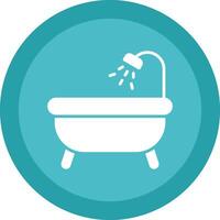 Bathtub Glyph Due Circle Icon Design vector