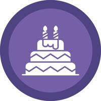 Birthday Cake Glyph Due Circle Icon Design vector