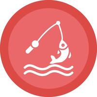 Fishing Glyph Due Circle Icon Design vector