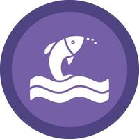 Fish Glyph Due Circle Icon Design vector