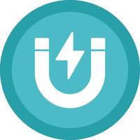 Magnet Glyph Due Circle Icon Design vector