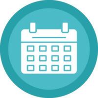 Calendar Glyph Due Circle Icon Design vector