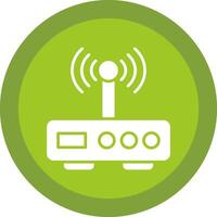 Modem Glyph Due Circle Icon Design vector