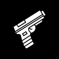 pistola glifo invertido icono diseño vector