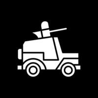 Jeep Glyph Inverted Icon Design vector