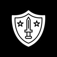 Shield Glyph Inverted Icon Design vector