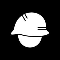 Helmet Glyph Inverted Icon Design vector