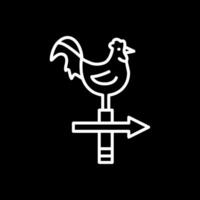 Chicken Line Inverted Icon Design vector