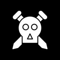 Skull Glyph Inverted Icon Design vector