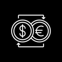 Currency Exchnage Line Inverted Icon Design vector