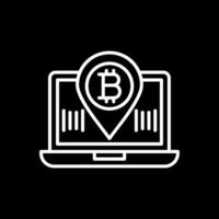 Bitcoin Location Line Inverted Icon Design vector