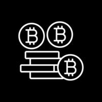 bitcoins bitcoins línea invertido icono diseño vector