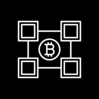 blockchain blockchain línea invertido icono diseño vector