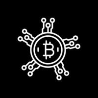 bitcoin red línea invertido icono diseño vector