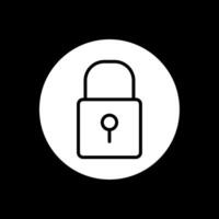 Lock Glyph Inverted Icon Design vector
