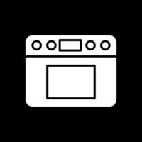 horno glifo invertido icono diseño vector