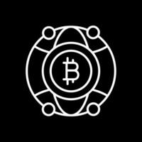 Global Bitcoin Line Inverted Icon Design vector