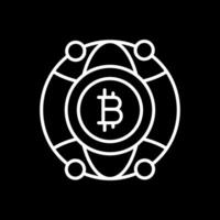 Global Bitcoin Line Inverted Icon Design vector