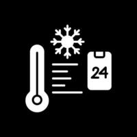 temperatura controlar glifo invertido icono diseño vector