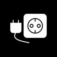 Plug And Socket Glyph Inverted Icon Design vector