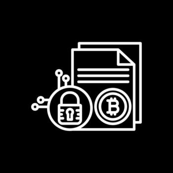 Bitcoin Technology Line Inverted Icon Design vector
