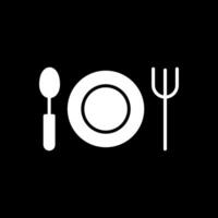 Plates Glyph Inverted Icon Design vector