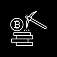 bitcoin minería línea invertido icono diseño vector