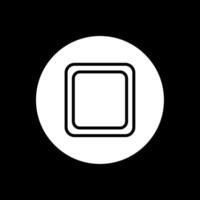 Stop Button Glyph Inverted Icon Design vector