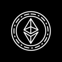 Ethereum Coin Line Inverted Icon Design vector