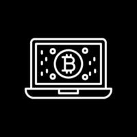 bitcoin ganancias línea invertido icono diseño vector