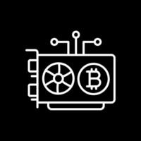 Mining Rig Line Inverted Icon Design vector