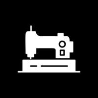 Sewing Machine Glyph Inverted Icon Design vector