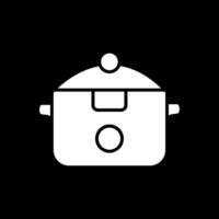 Slow Cooker Glyph Inverted Icon Design vector