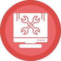 Repair Glyph Due Circle Icon Design vector