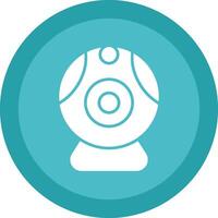 Web camera Glyph Due Circle Icon Design vector