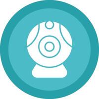 Web camera Glyph Due Circle Icon Design vector