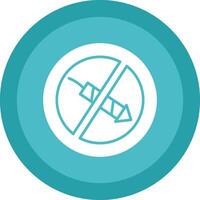 No Firework Glyph Due Circle Icon Design vector