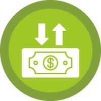 Dollar Bill Glyph Due Circle Icon Design vector